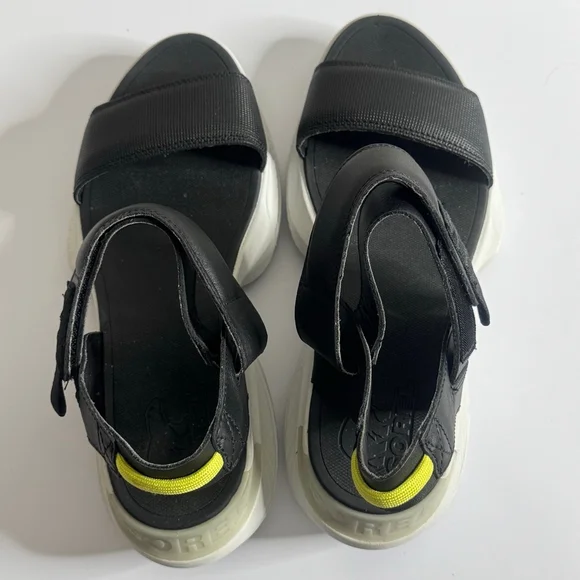 Sorel Kinetic Impact Slingback Sandals Black Platform Sporty Comfort Women's 9 - Picture 6 of 9